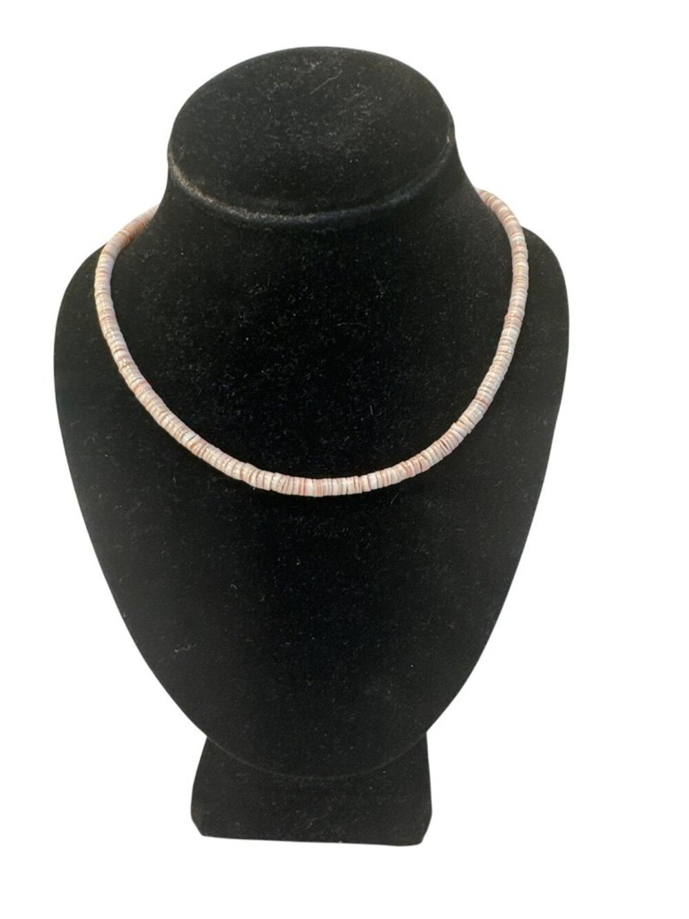 Vintage Heishi Shell Bead Necklace Barrel Clasp 18 Inches Long Beachcore Beach